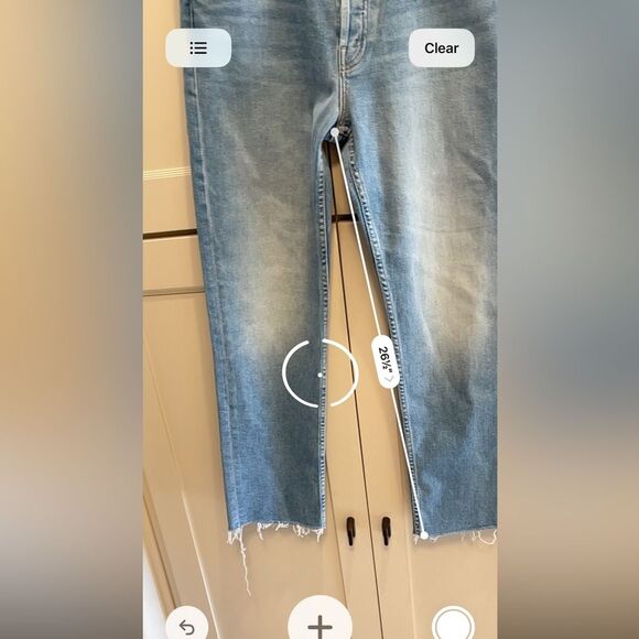 NEW MOTHER The Tomcat Ankle Fray Kitty Corner Jeans Size 29 - Picture 12 of 12